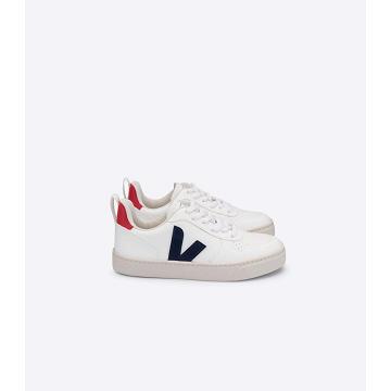 Veja V-10 LACES CWL Schoenen Kinderen White/Navy | BE 791WNB